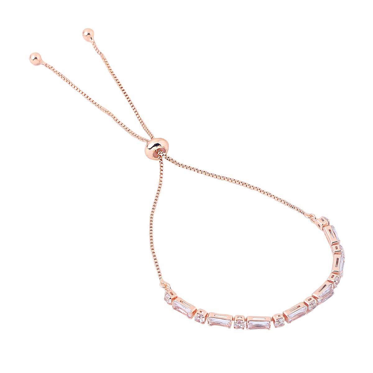 Yellow Chimes Women Crystal Bracelets | Rose Gold Plated Bracelets For Women | Rose Gold CZ Crystals Bracelet For Woman | Birthday Gift for Girls & Women Anniversary Gift for Wife