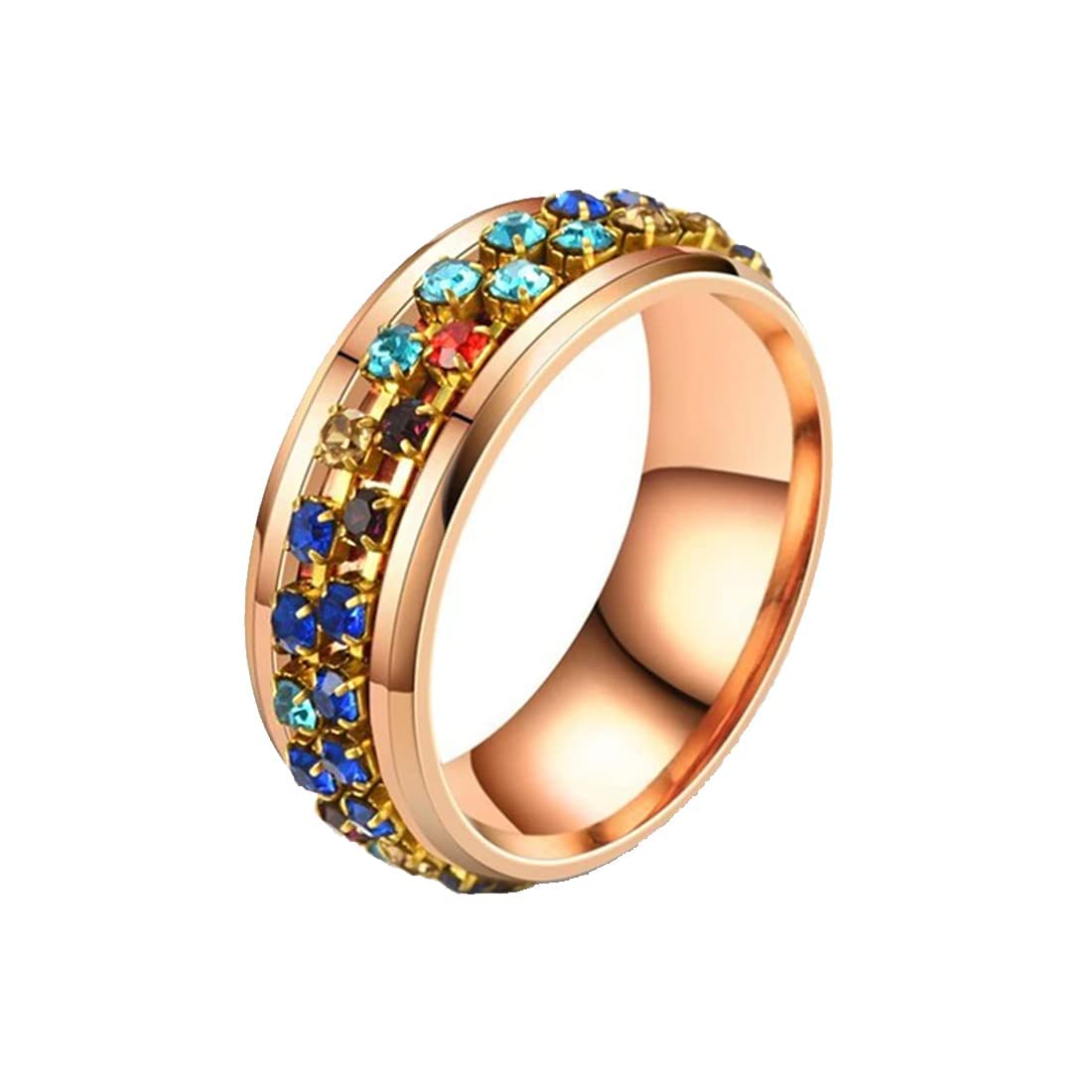 Yellow Chimes Ring For Women Gold Tone Multicolor Crystal Studded Designer Ring For Women and Girls