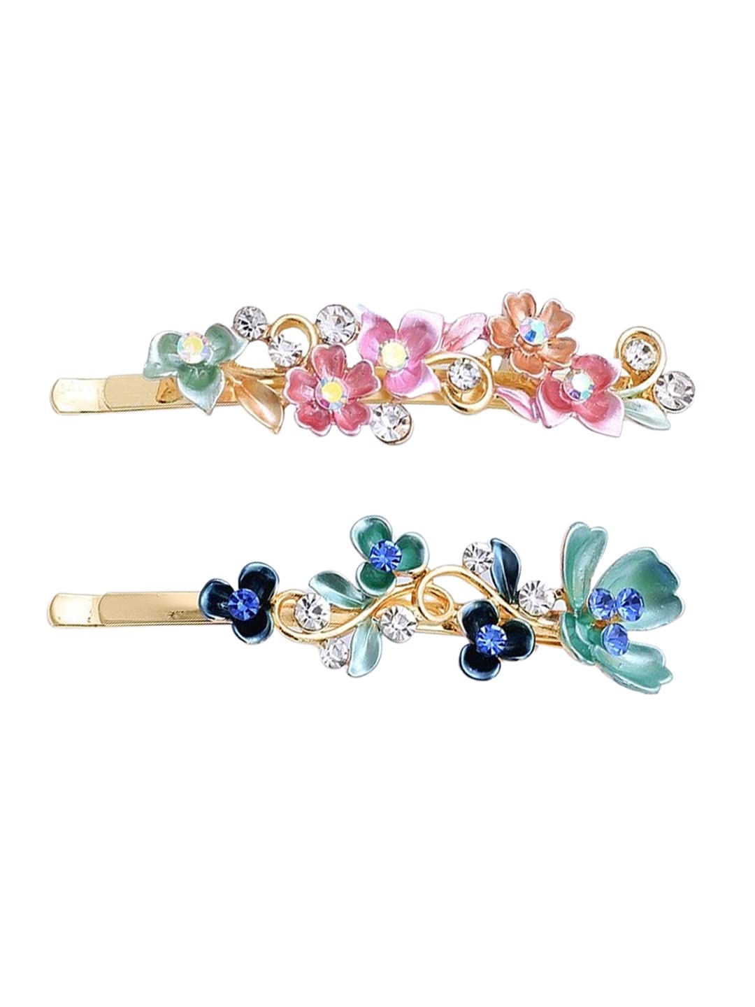 Yellow Chimes Hair Pins for Women Girls Hair Accessories for Women Hair Pin Hairpin Bobby Pins for Hair Pins for Girls Bobby Pins fro women Gift for Women and Girls (Enameled Floral Hairpin)