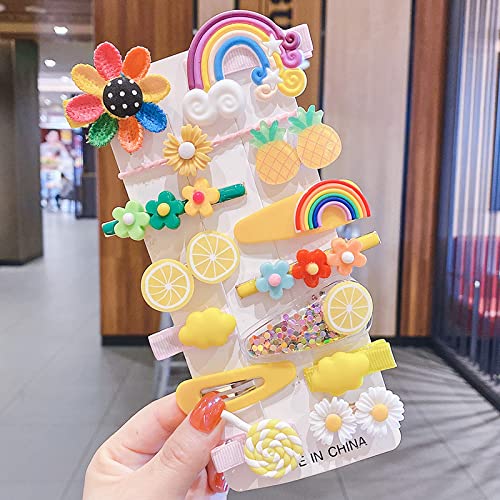 Melbees by Yellow Chimes Hair Clips for Girls Kids Hair Clip Hair Accessories For Girls Cute Characters Pretty Snap Hair Clips for Baby Girls 8 Pcs Yellow Alligator Clips for Hair Baby Hair Clips For Kids Toddlers