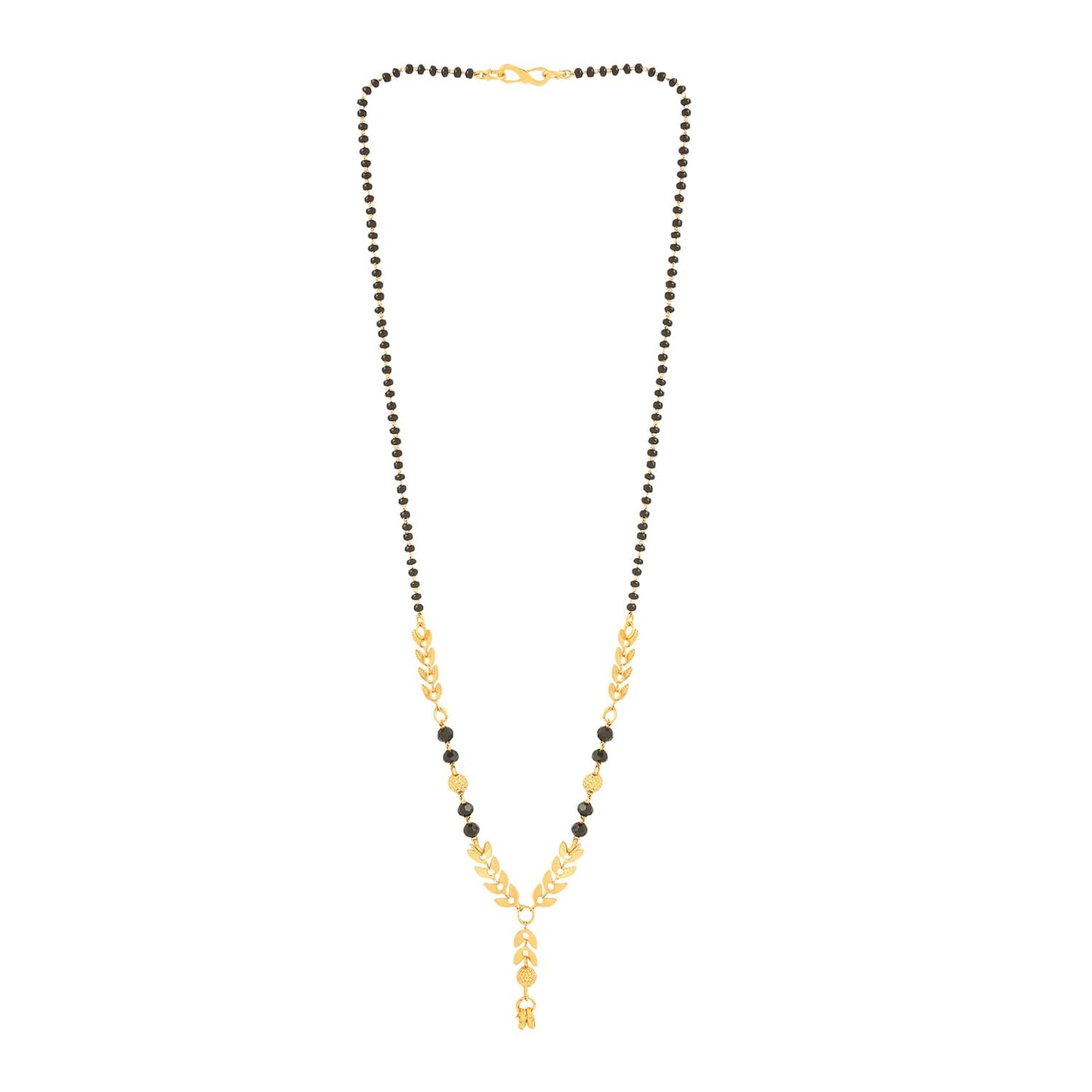 Yellow Chimes Mangalsutra for Women Combo of 3 Pcs Gold Plated Black Beads Mangal Sutra Pendant Necklace for Women and Girls.