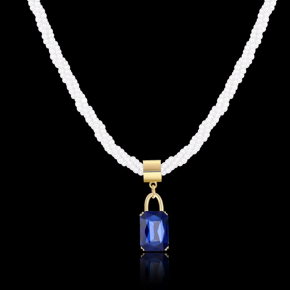 Yellow Chimes Fashion Designer Blue Necklace for Women & Girls