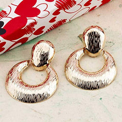 Yellow Chimes Western Style Geometric Shaped Gold Plated Circle Drop Earrings For Women And Girls