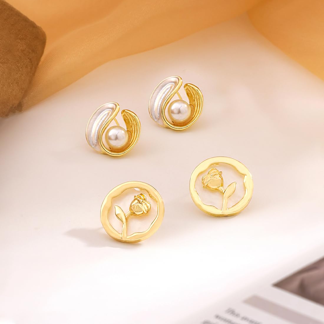 Pink Gemstone Earrings | Gold Earrings for Women | Gift Ideas for Her