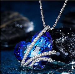 Yellow Chimes Crystals from Swarovski Mesmerising Heart of The Ocean Pendant for Women and Girls