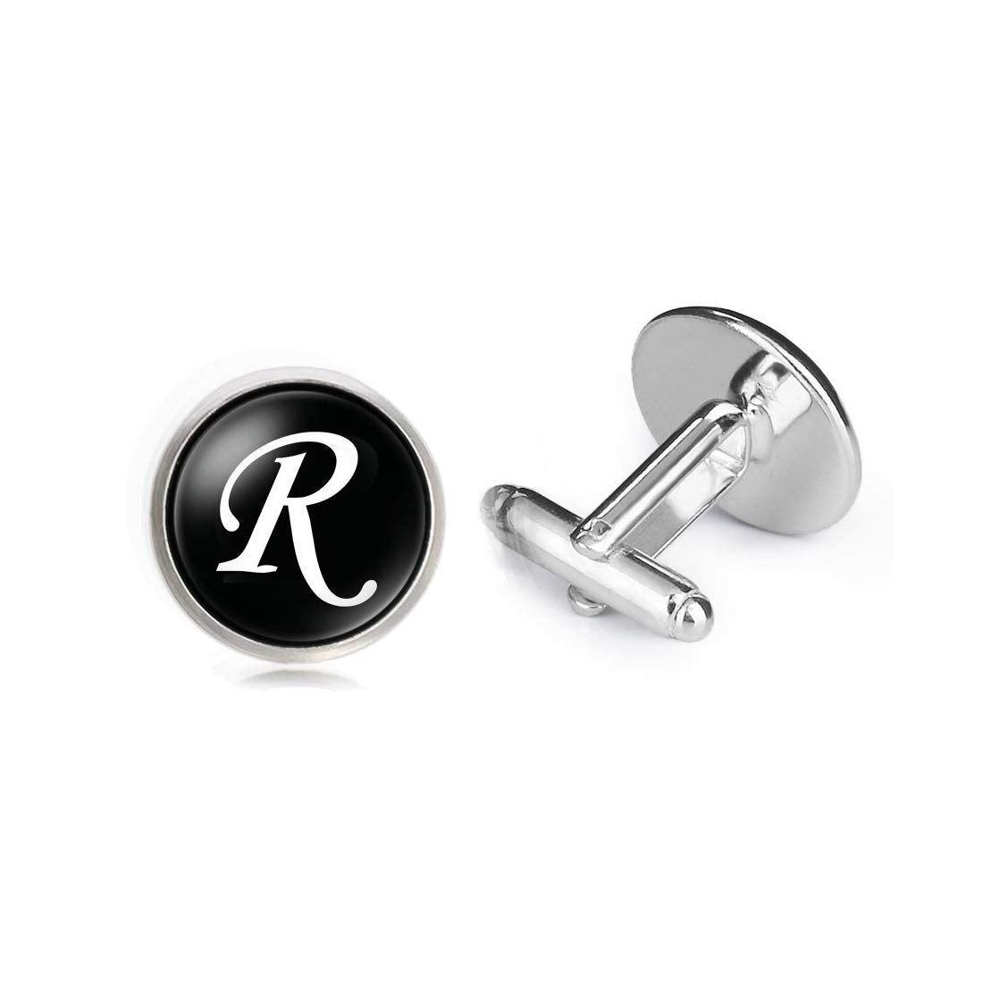 Yellow Chimes Cufflinks for Men Alphabets Cuff links Letter R Statement Stainless Steel Cufflinks for Men and Boy's