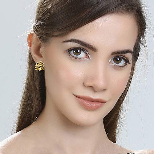 Yellow Chimes Stylish COMBO 4 Pairs Silver Oxidized Designer Traditional Studs Earrings for Women and Girls (Combo-2)