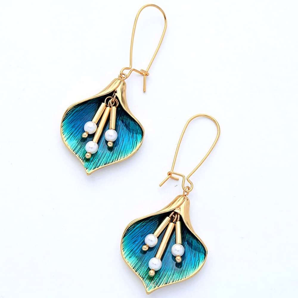 Yellow Chimes Earrings For Women Gold Toned Green Leaflet Designed Drop Earrings For Women and Girls