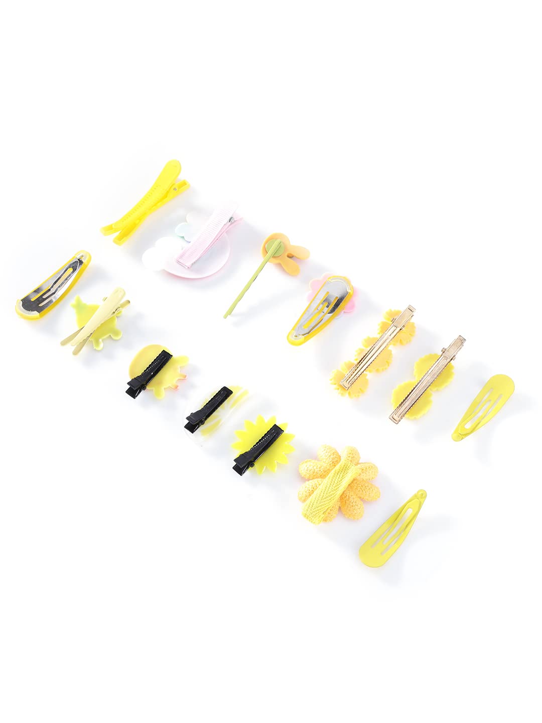 Melbees by Yellow Chimes Hair Clips for Girls Kids Hair Clip Hair Accessories For Girls Cute Characters Pretty Tiny Hair Clips for Baby Girls 14 Pcs Yellow Alligator Clips for Hair Baby Hair Clips For Kids Toddlers