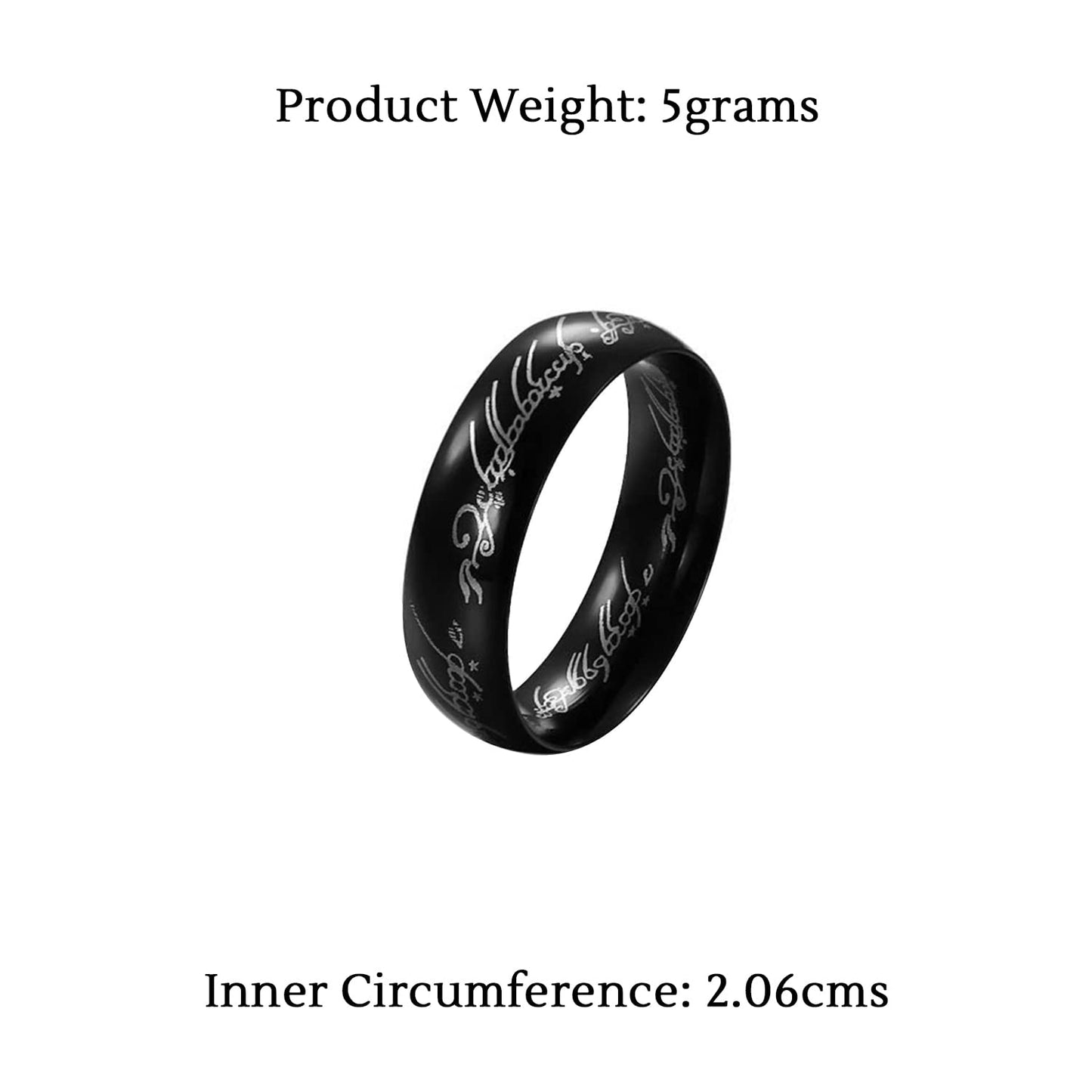 Yellow Chimes Rings for Men Black colored Metal Stainless Steel Band style fashion Forward Ring for Men and Boys