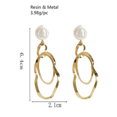 Yellow Chimes Latest Fashion Gold Plated Geometric Design Dangle Earrings for Women and Girls