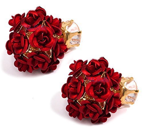 Yellow Chimes Designer Double Sided Fancy Wear Rose Earrings for Girls & Women