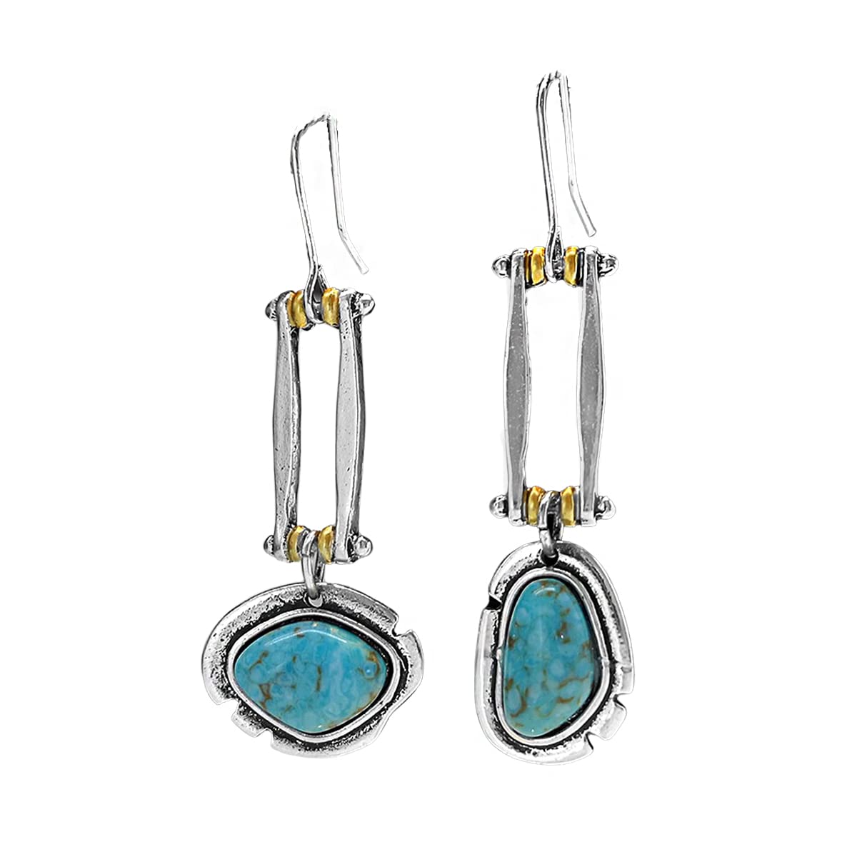 Yellow Chimes Earrings For Women Silver Toned Blue Color Geometrical Shaped Mismatched Earrings For Women and Girls