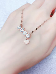 Yellow Chimes Necklace for Women and Girls Crystal Pendant Necklace for Women | Rosegold Plated love Heart Crystal Chain Pendant for Girls | Birthday Gift for girls and women Anniversary Gift for Wife