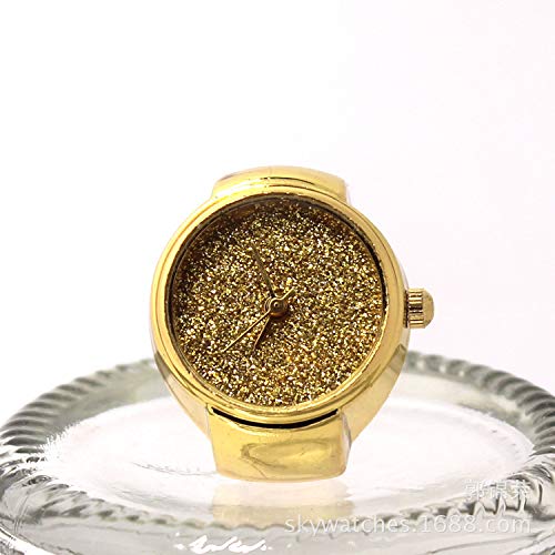 Yellow Chimes Rings for Women Watch Ring Gold Dial Analog Ring Watch Stretchable Ring for Women and Girls.