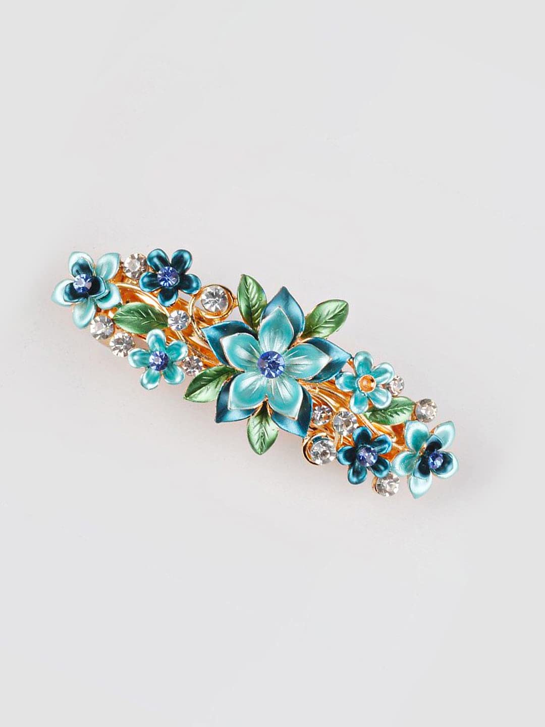 Yellow Chimes Hair Clips for Women Girls Barrette Hair Clips for Women Hair Accessories for Women Enameled Floral Clips for Women Blue French Barrette Hair Clips for Women and Girls Gift For Women & Girls