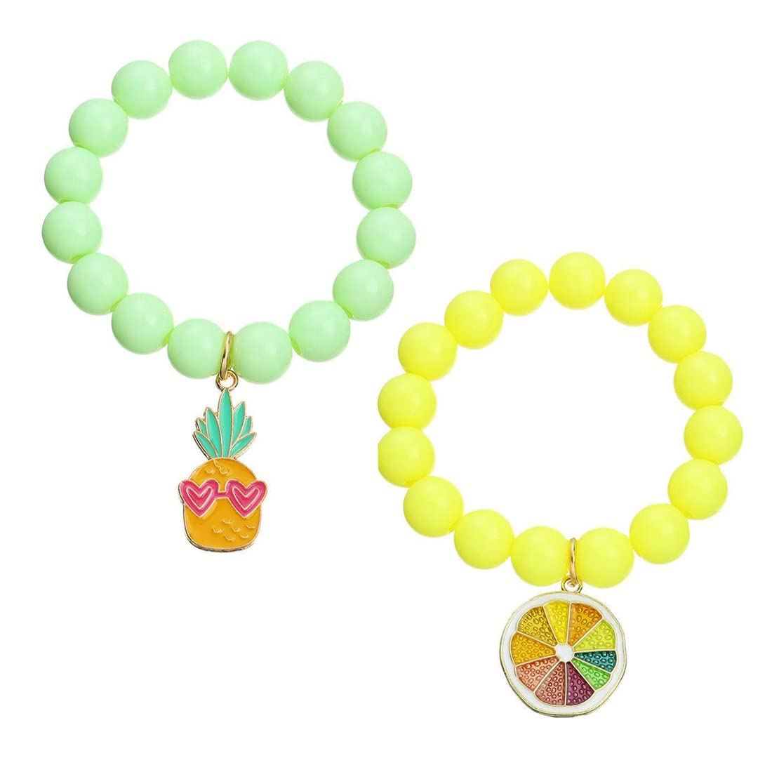 Melbees by Yellow Chimes Bracelet for Girls Kids Charm Bracelets for Girls | Combo of 2 Pcs Candy Colors Beads Bracelet For Girls kids | Birthday Gift For Kids and Girls