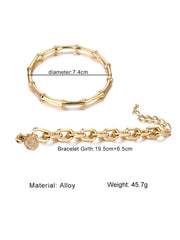 Kairangi Combo Bracelets for Women Gold Plated 2 Pcs Adjustable Chain Bracelet Set for Women and Girls
