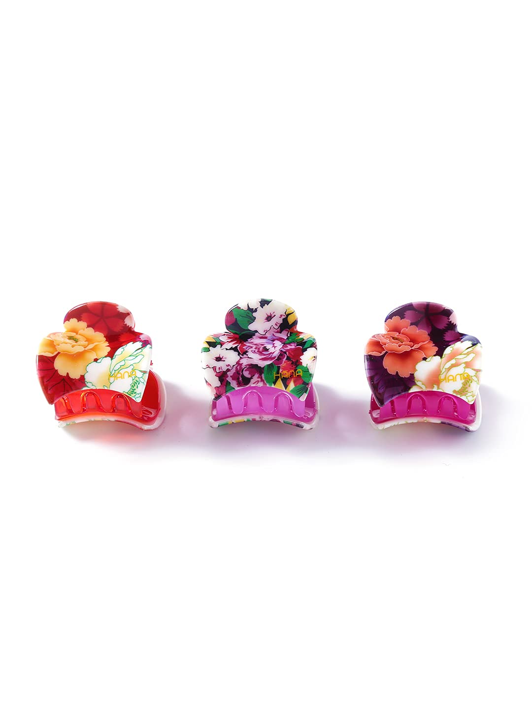 Yellow Chimes Hair Clutchers Claws for Women 6 Pcs Hair Claw Clips for Girls Floral Print Multicolor Hair Clips for Women and Girls Hair Accessories.