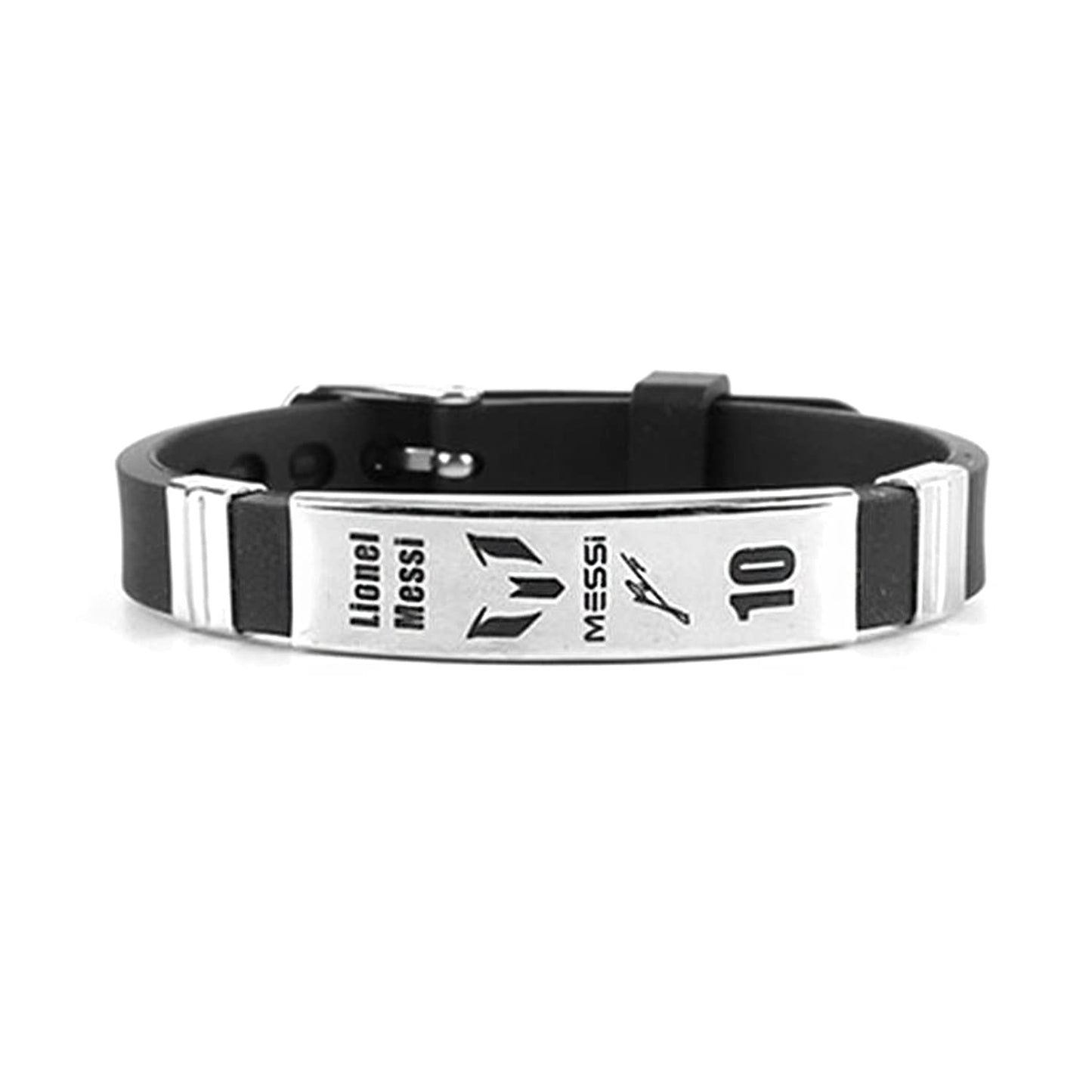 Kairangi Bracelets for Men & Boys Silicone Bracelet | Stainless Steel Wristbands LIONEL MESSI Engraved Signature Bracelets | Birthday Gift for Men & Boys Anniversary Gift for Husband