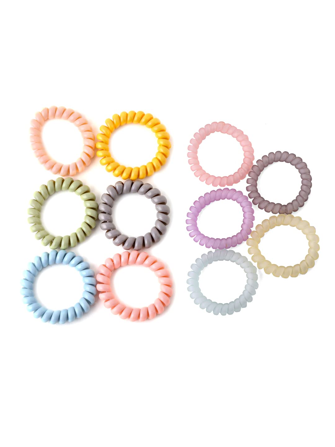 Yellow Chimes Rubber Bands for Women Hair Accessories for Women Hair Rubber Band 18 Pcs Multicolor Spiral Elastic Hair Rubber Bands for Women Hair Ties Ponytail Holders for Girls Gift For Women and Grils