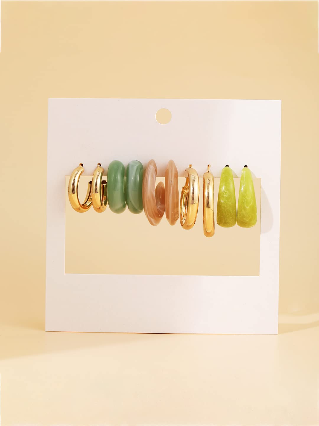 Yellow Chimes Earrings for Women and Girls Multicolor Hoops Earrings Combo | Gold Plated 5 Pairs Combo Hoop Earrings for Women | Birthday Gift for girls and women Anniversary Gift for Wife