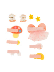 Melbees by Yellow Chimes Kids Hair Accessories for Girls Hair Accessories Combo Set Peach 10 Pcs Baby Girl's Hair Clips Set Cute Ponytail Holder Claw Clip Bow Clips For Girls Assortment Gift set for Kids Teens Toddlers