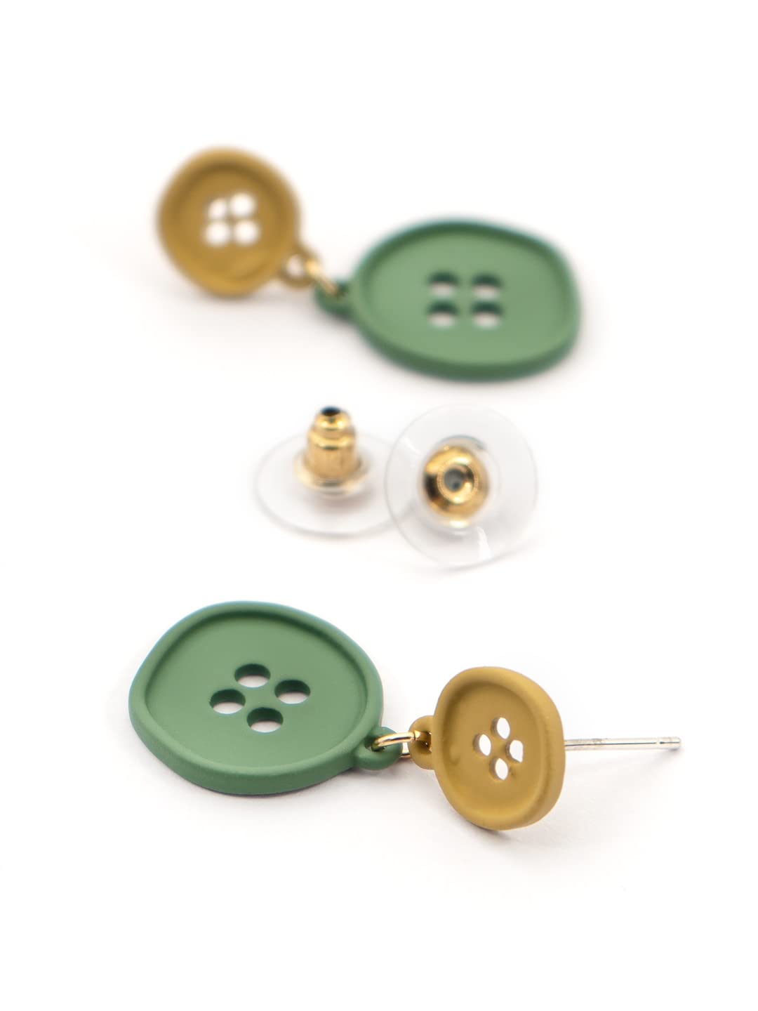 Yellow Chimes Earrings for Women and Girls Drop Earrings for Girls | Multicolor Shirt Button Designed Drop Earrings | Birthday Gift for girls and women Anniversary Gift for Wife