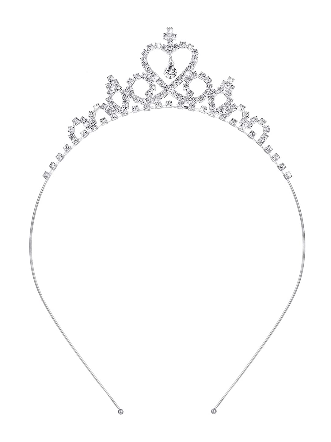 Melbees by Yellow Chimes Head Band For Women Silver Crystal Bead Hair Tiara Headband Crown Shape For Women and Girls