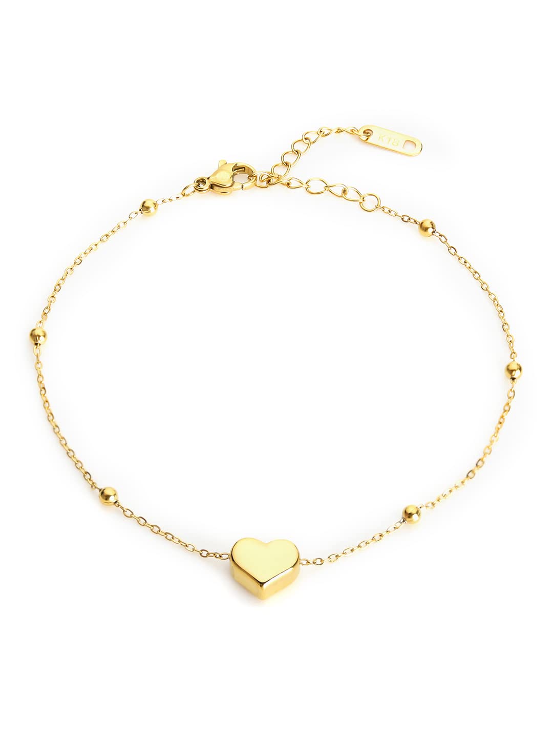 Yellow Chimes Anklets for Women Gold-Plated Heart-Shaped Fashion Anklet Payal for Women and Girls