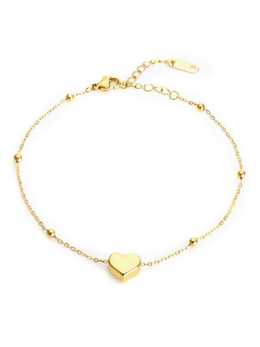 Yellow Chimes Anklets for Women Gold-Plated Heart-Shaped Fashion Anklet Payal for Women and Girls Valentine Gift for Girls