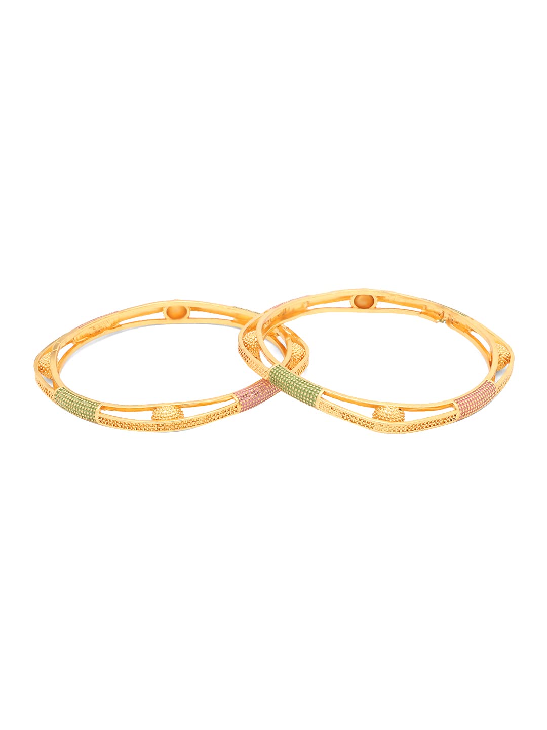 Yellow Chimes Bangles for Women Gold Toned Meenakari Touch Traditional Bangles for Women and Girls