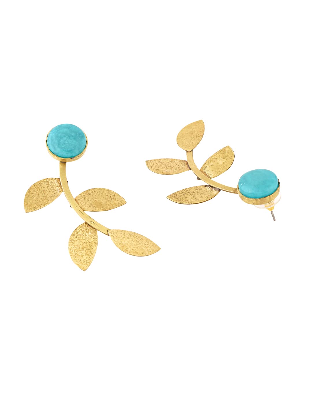 Yellow Chimes Earrings for Women and Girls | Blue Drop Earring | Gold Plated Drop | Blue Stud Leaflet Designed Western | Accessories Jewellery for Women | Birthday Gift for Girls and Women Anniversary Gift for Wife