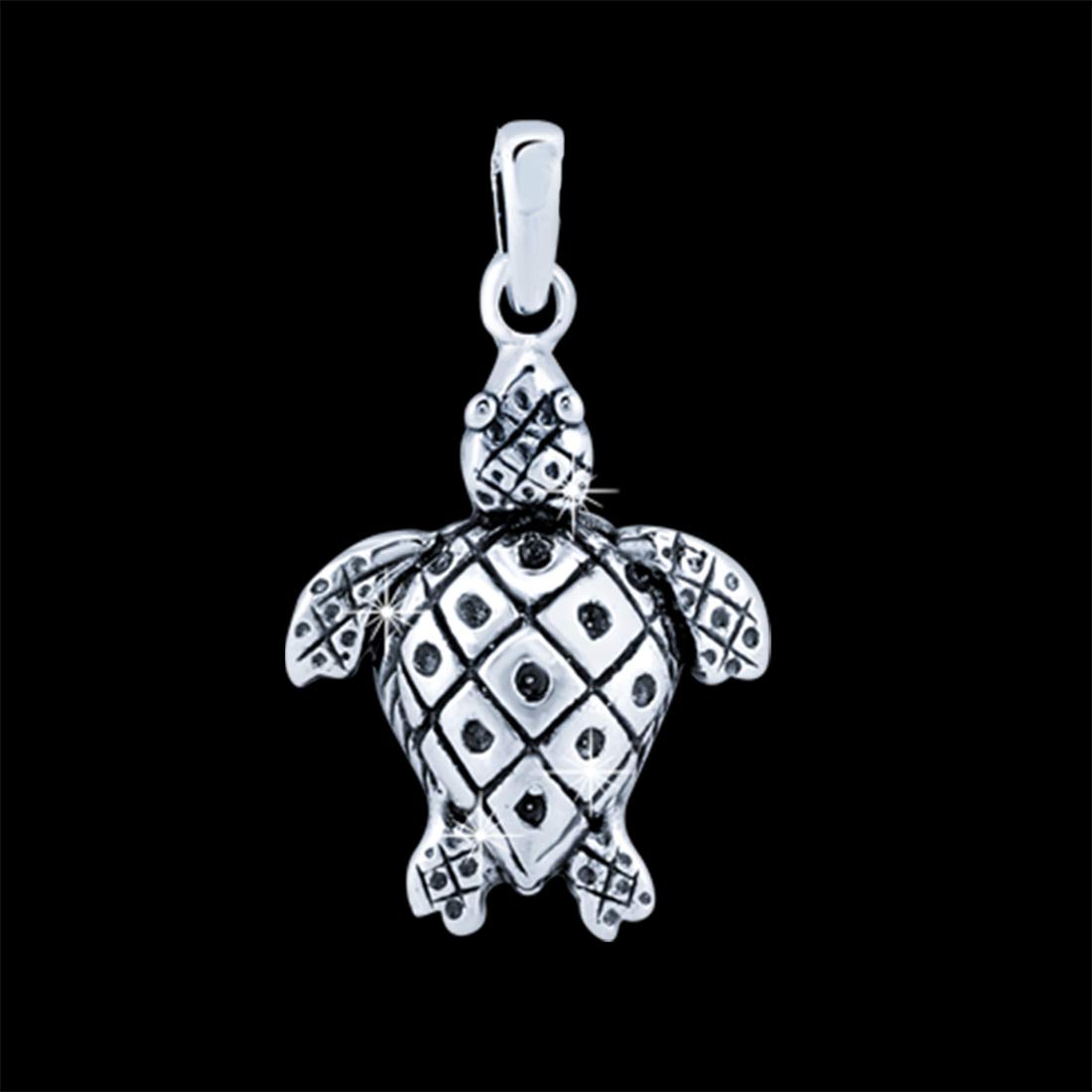 Yellow Chimes Tortoise Good Luck Charm 925 Sterling Silver Hallmark and Certified Purity Turtle Pendant with Silver Chain for Women and Girls