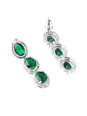 Yellow Chimes Jewellery Set for Women Rhodium-Plated Emerald Green Real Cubic Zircon Necklace Set Classic CZ Jewellery Set for Women and Girls.