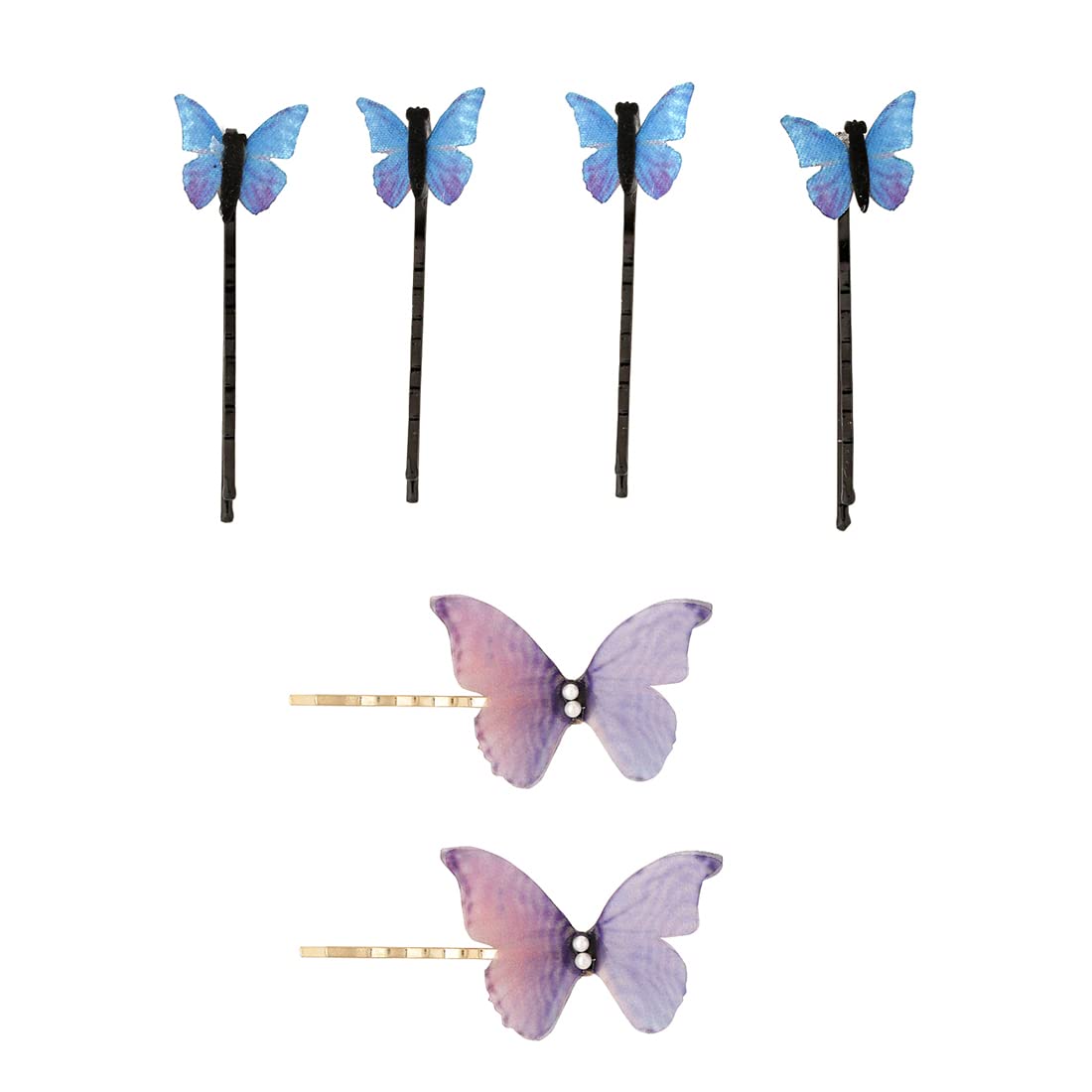 Melbees by Yellow Chimes Hair Pins for Girls Kids Hair Accessories for Girls Hair Pin 7 Pcs Butterfly Bobby Pins for Hair Multicolor Charm Hairpin Bobby Hair Pins for Girls Kids Teens Toddlers