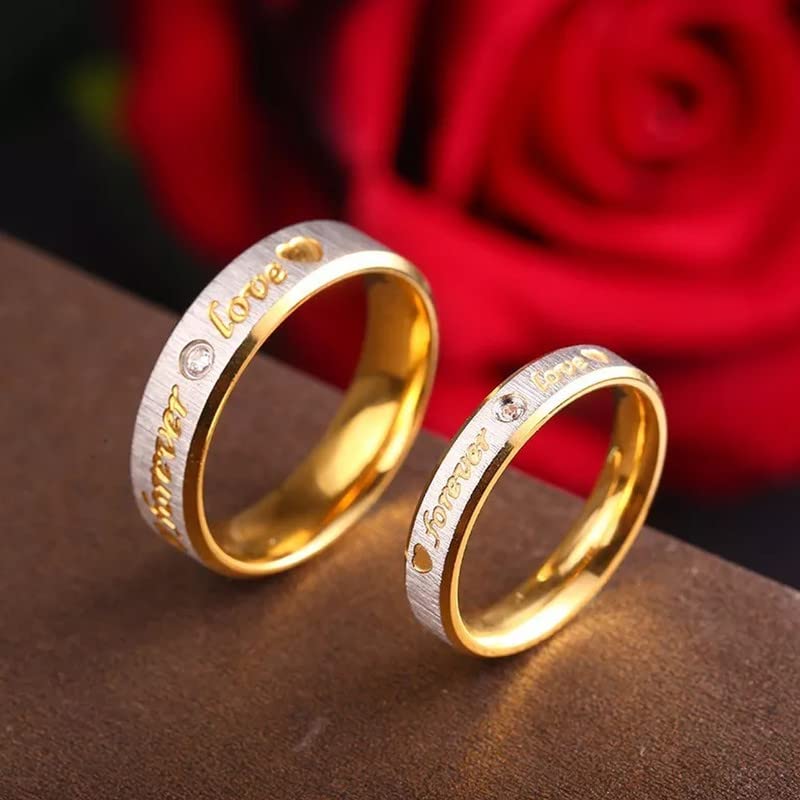 Yellow Chimes Rings for Women and Girls Golden Couple Rings | Valentines Special Forever Love Proposal Couple Ring for Girls & Boys | Birthday Gift For girls and women Anniversary Gift for Wife