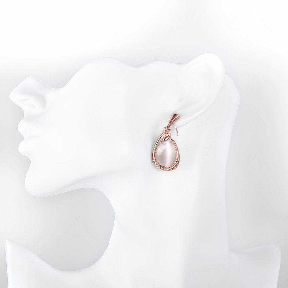 Yellow Chimes Drop Earrings for Women Fashion Rosegold Opal Stone Drop Earrings | Rosegold Plated Drop Earrings for Girls | Birthday Gift For Girls & Women Anniversary Gift for Wife