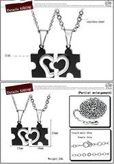 Yellow Chimes Lovers Heart Joining Two Piece Couple Pendant Pair for Girls and Boys