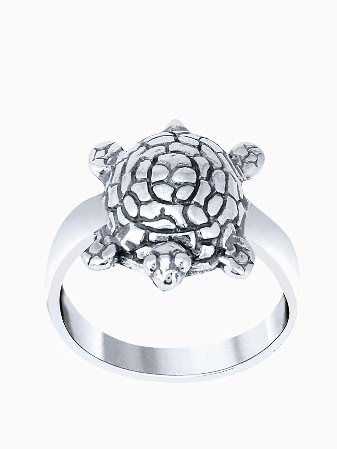 Yellow Chimes Rings for Men Tortoise Good Charm 925 Sterling Silver Hallmark and Certified Purity Unisex Turtle Ring for Women and Men