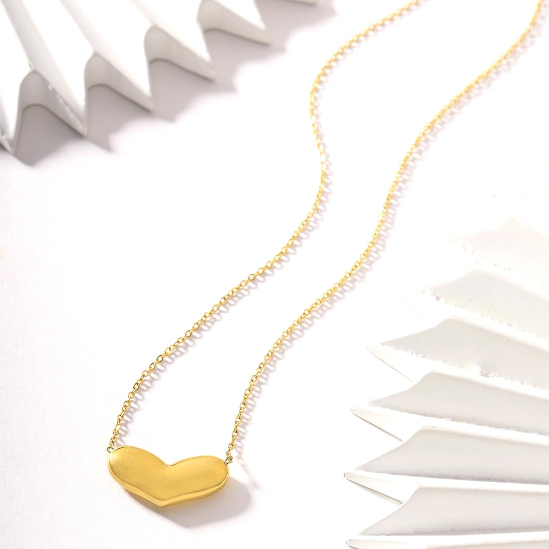 Yellow Chimes Pendant for Women and Girls Fashion Gold Pendant Necklace for Women | Stainless Steel Gold Plated Heart Shaped Pendants Chain| Birthday Gift for Girls and Women