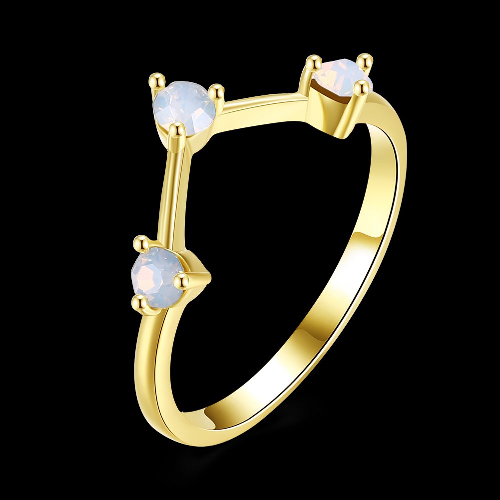 Yellow Chimes Creative Opal Band Ring for Women&Girls