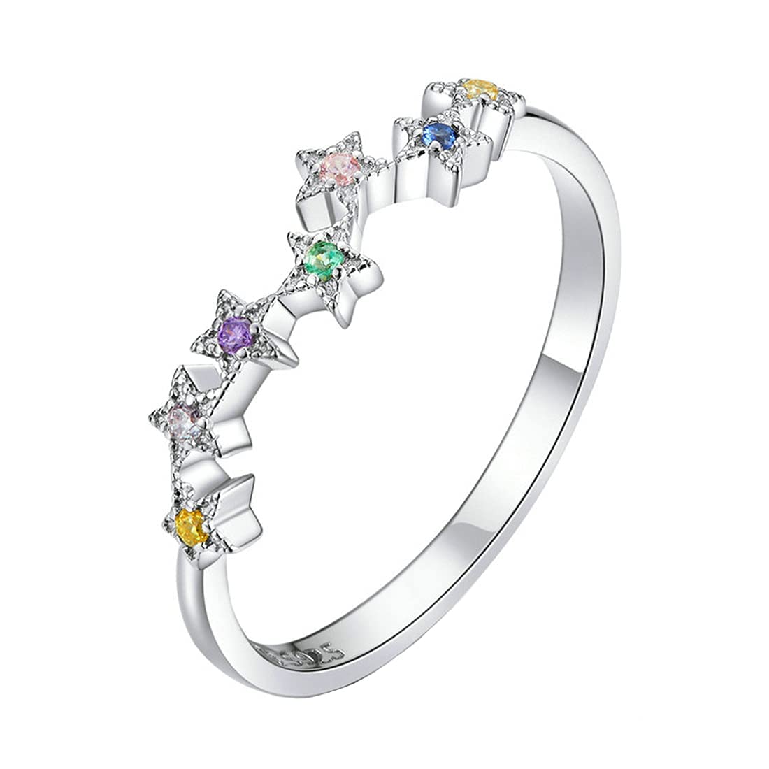 Yellow Chimes Rings for Women Classic 925 Sterling Silver Hallmark and Certified Purity Crystal Silver Rings for Women and Girls(Size US 6)