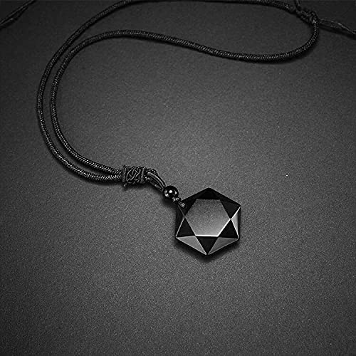 Yellow Chimes Pendant for Women Black Men Pendant Black Crystal Diamond with Adjustable Leather Rope Pendants for Men and Womens.