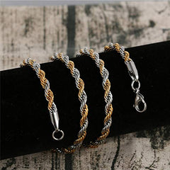 Yellow Chimes Chain for Men and Boys Duel Tone Twisted Rope Neck Chain for Men | Stainless Steel Chains for Men | Birthday Gift for Men and Boys Anniversary Gift for Husband