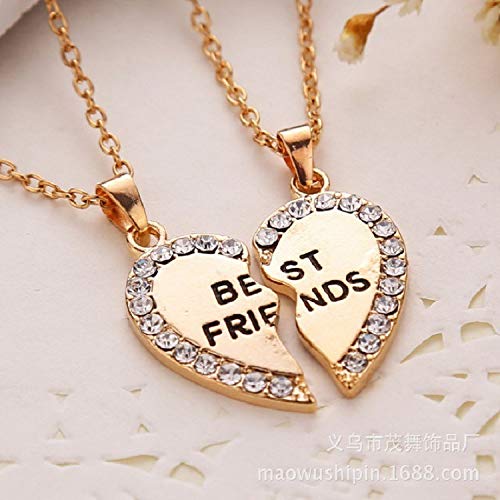 Yellow Chimes Pendant for Women and Girls Friendship's Day Special Golden Best Friend Chain Necklace | Circle Rings 2 Pcs Best Friends Forever BFF Necklace Chain Pendant Locket | Gift for Best Friend