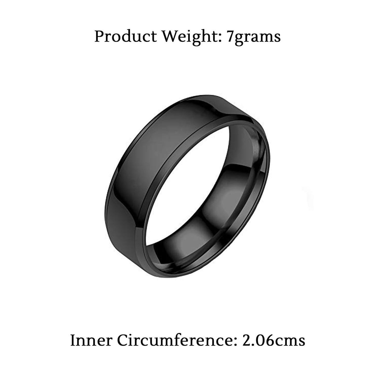 Yellow Chimes Rings for Women Stainless Steel Black Band Style Ring for Women and Girls