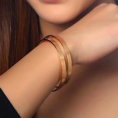 Yellow Chimes Bangles for Women and Girls Traditional Gold Bangles for women Gold Plated Bangles for girls | Lines Designed Bangles | Birthday Gift For girls and women Anniversary Gift for Wife