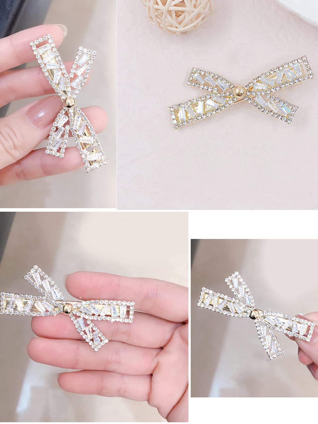 Yellow Chimes Hair Clips for Women Girls Hair Accessories for Women Crystal Bow Hair Clip Bow Hair Clips for Girls Hairclips Alligator Clips for Hair Pins for Women and Girls Gift for Women & Girls