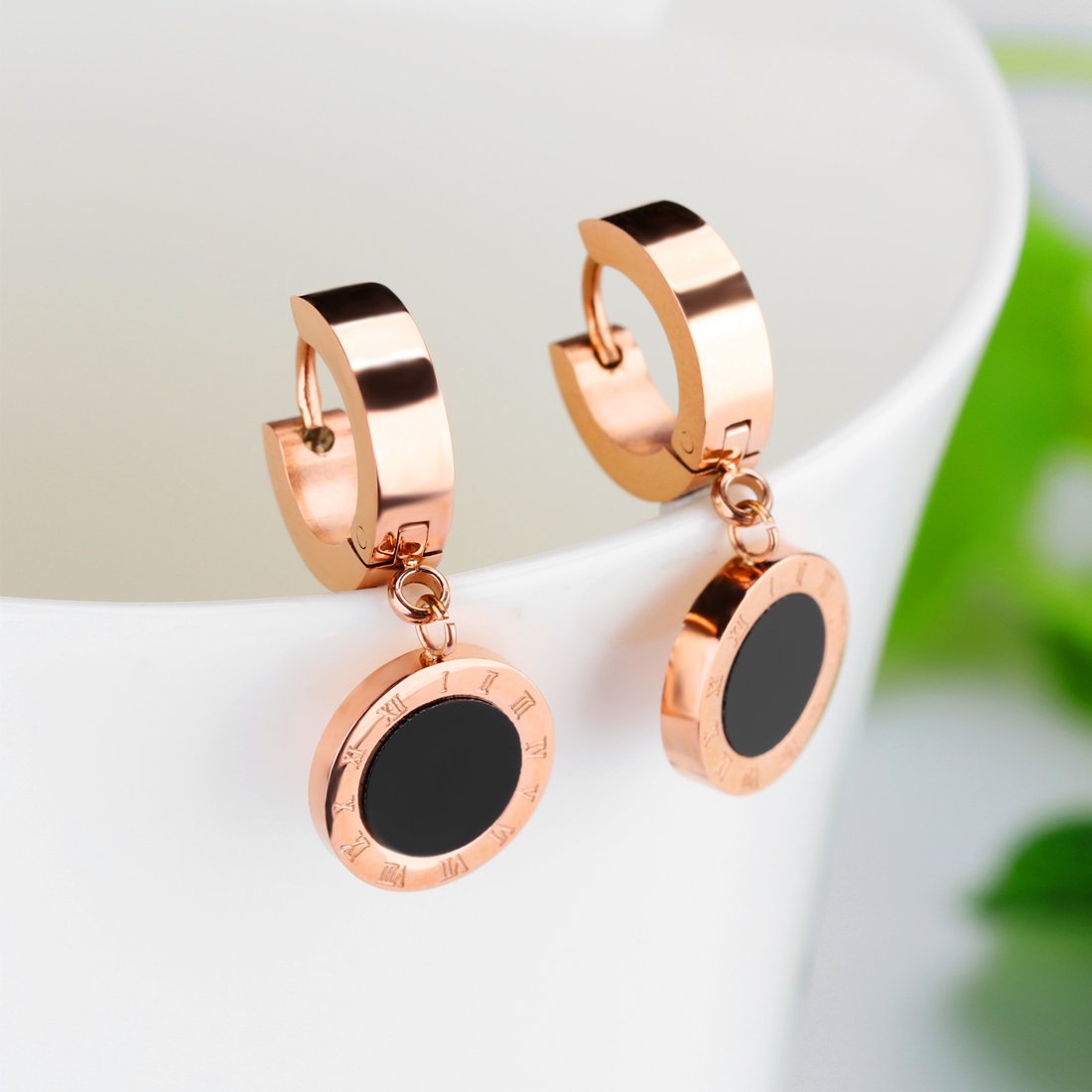 Yellow Chimes Drop Earrings for Women Western Style Stainless Steel Never Fading Rosegold Drop Earrings for Women and Girls.